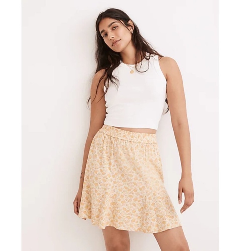 Madewell Godet Floral Pull On Swing Mini dress
